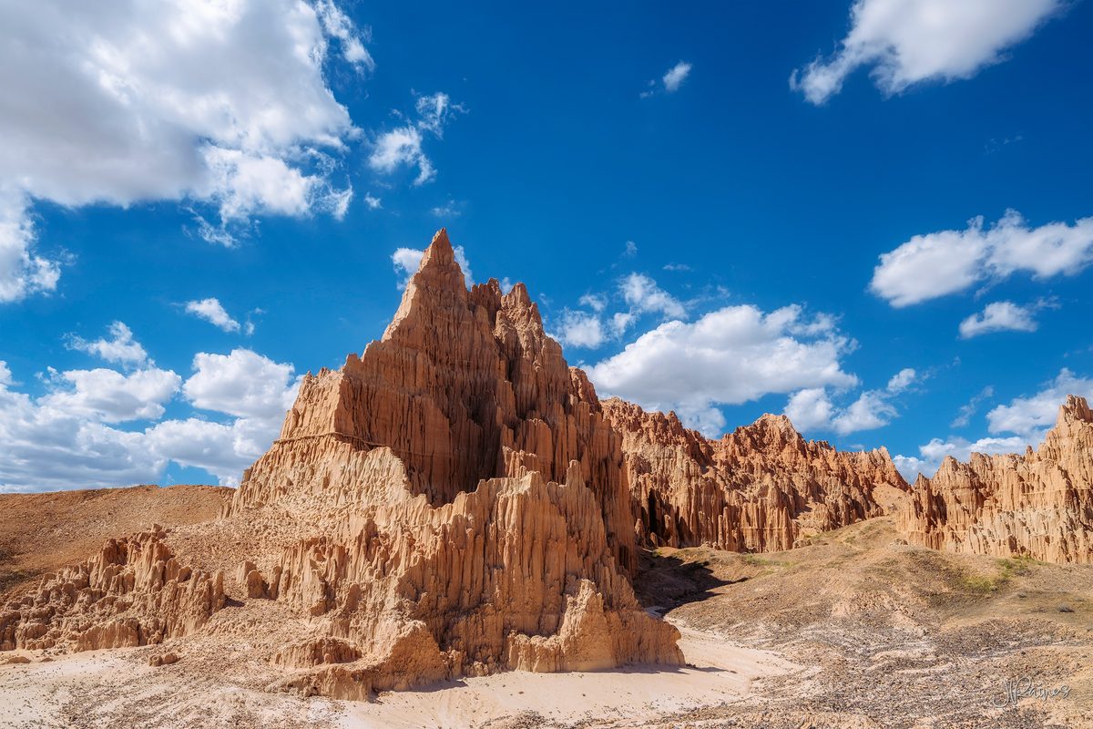 Eroded bentonite clay spires at Cathedral Gorge State Park, Nevada