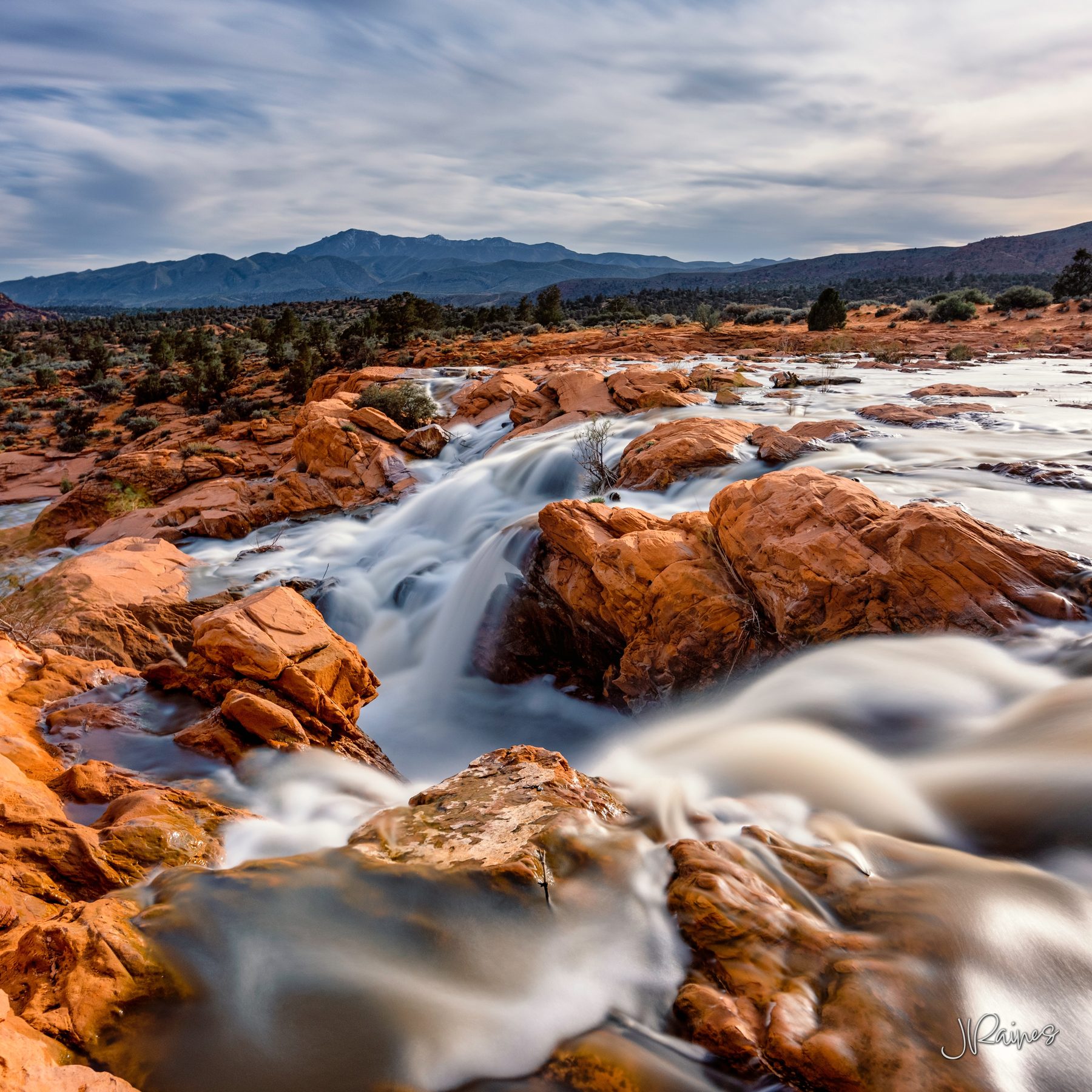 Cascading waterfalls at Gunlock State Park in southern Utah