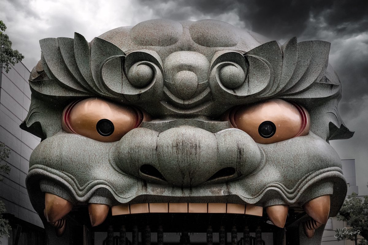 Namba Yasaka Lion head Shrine in Osaka Japan