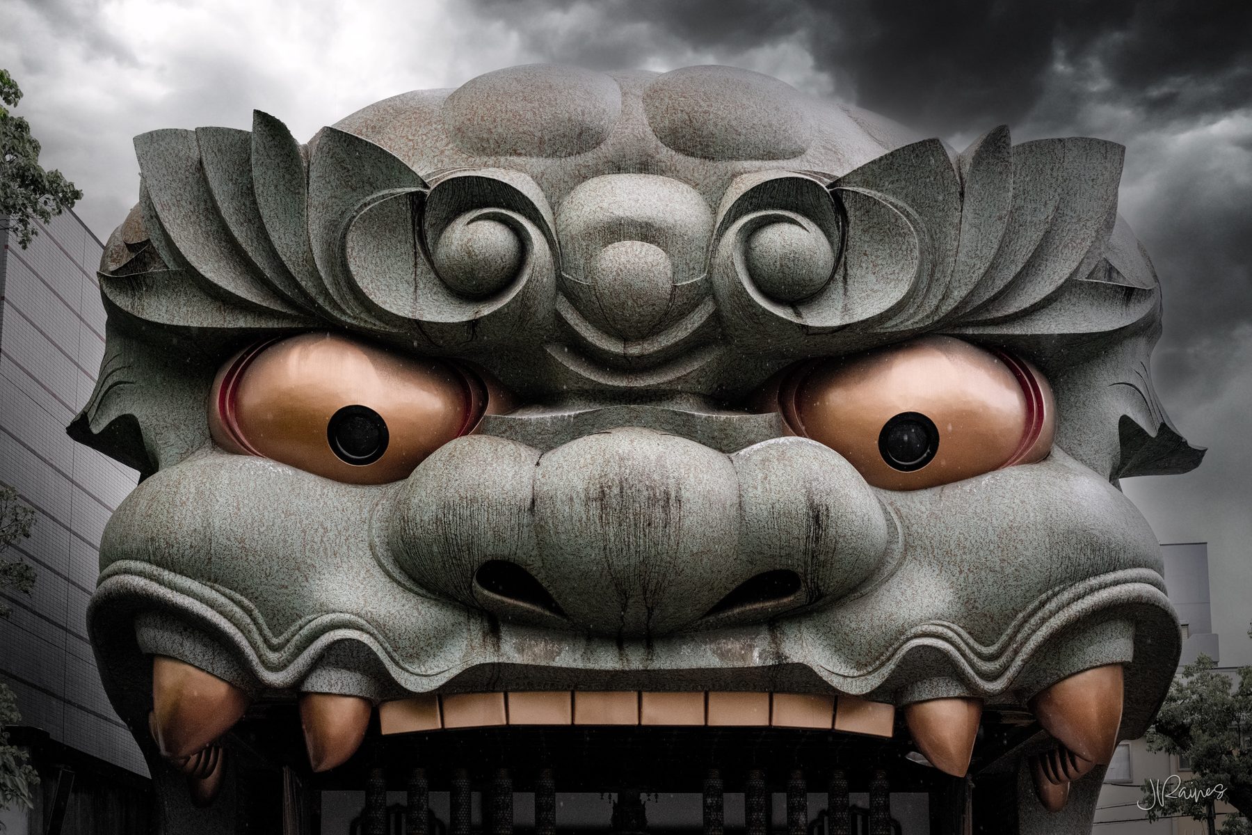 Namba Yasaka Lion head Shrine in Osaka Japan