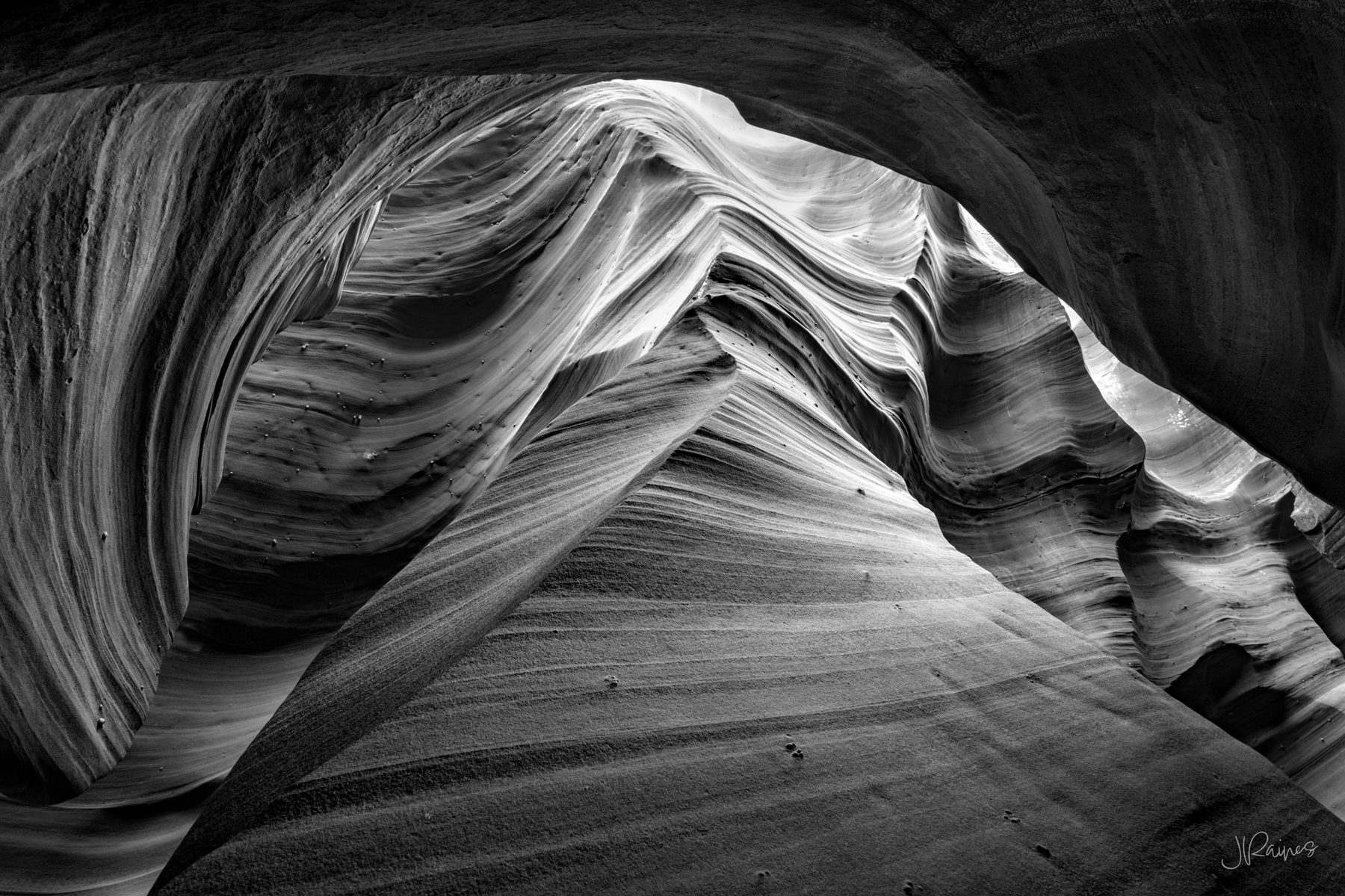 Wind-carved sandstone from Antelope Canyon in Page Arizona