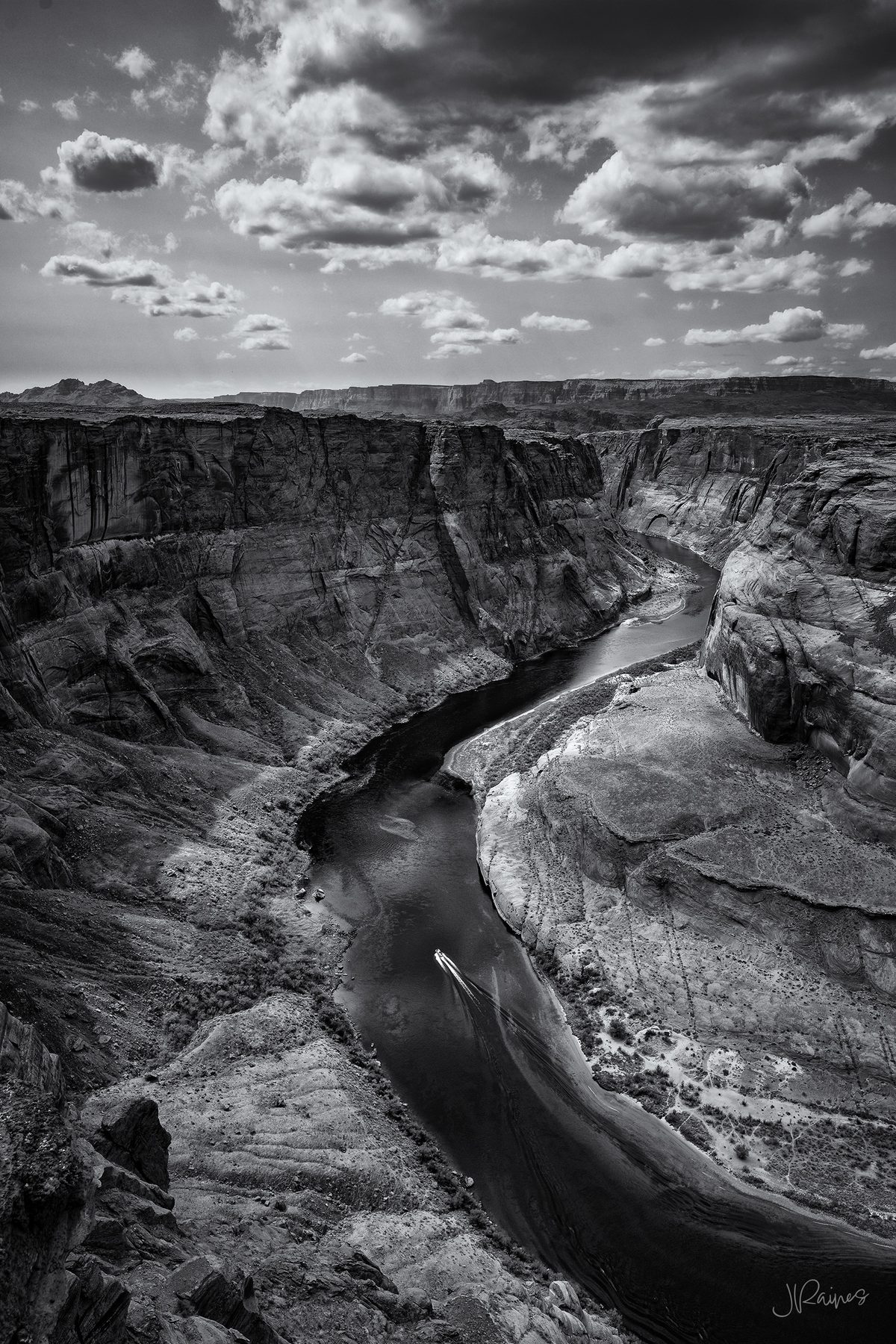 Sandstone near Page, Arizona, rendered in black and white to isolate the layering and drop the color out of the equation