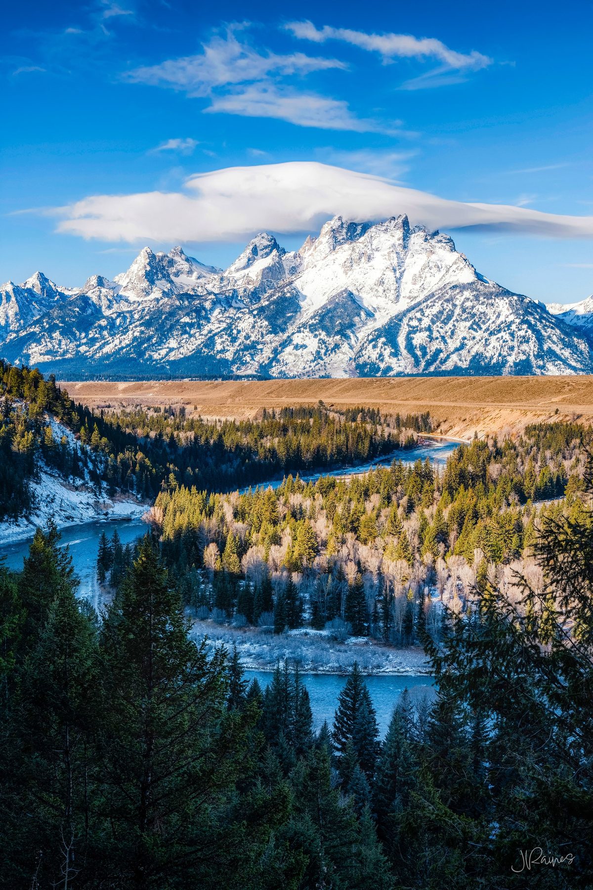 Grand Teton mountain and the Snake River