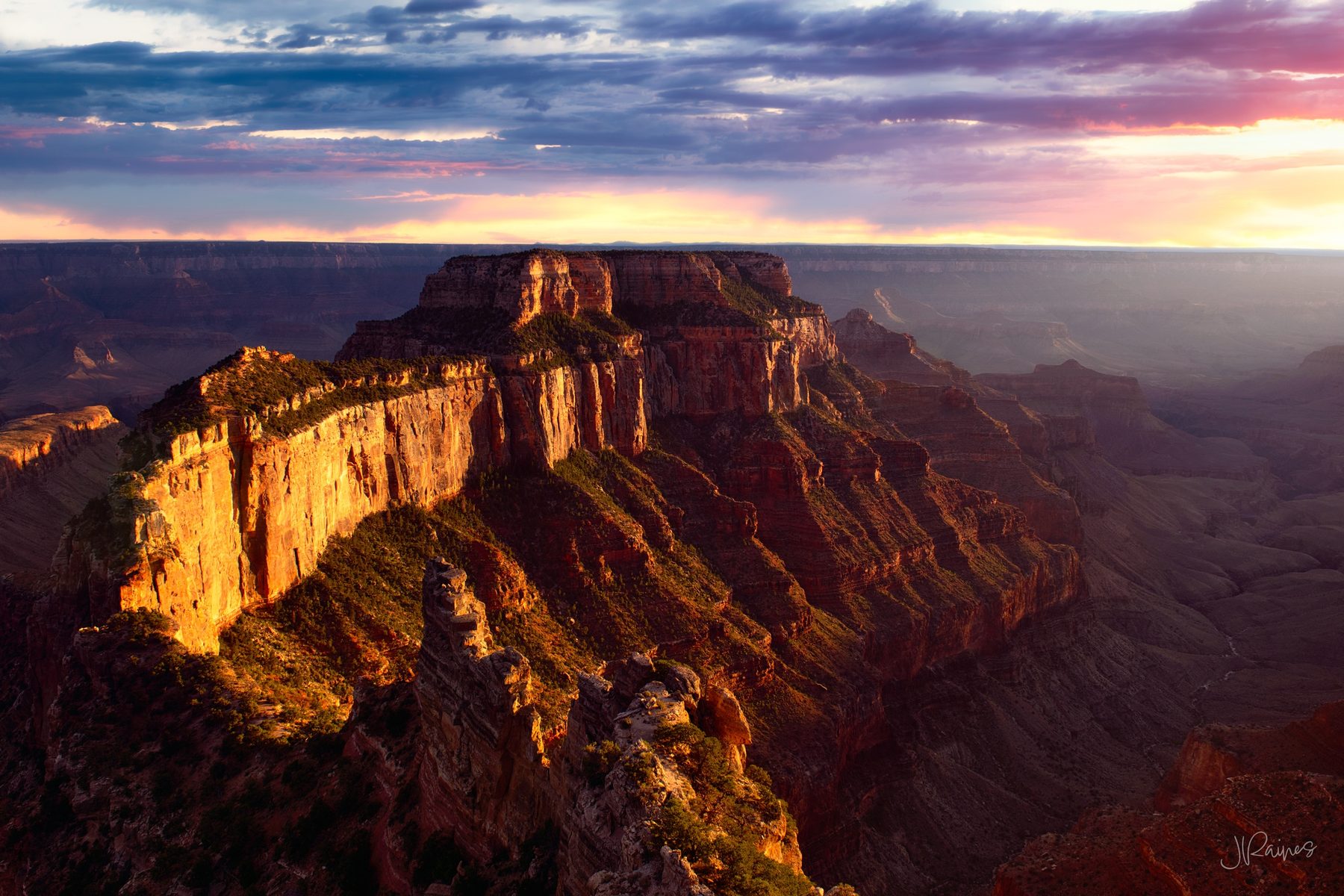 Cape Royal at the north rim of the Grand Canyon at sunset