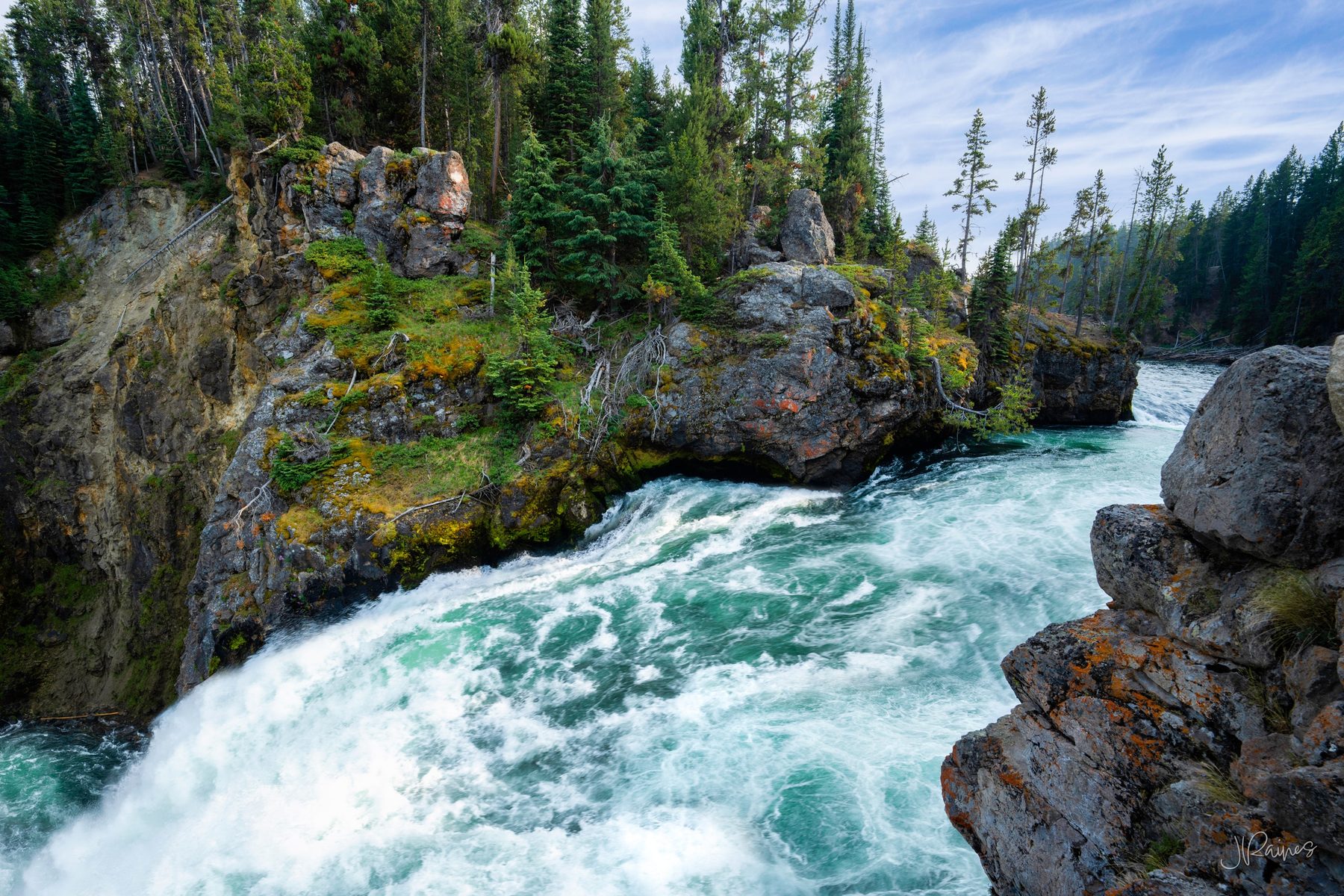 Yellowstone Tower Falls waterfall and river